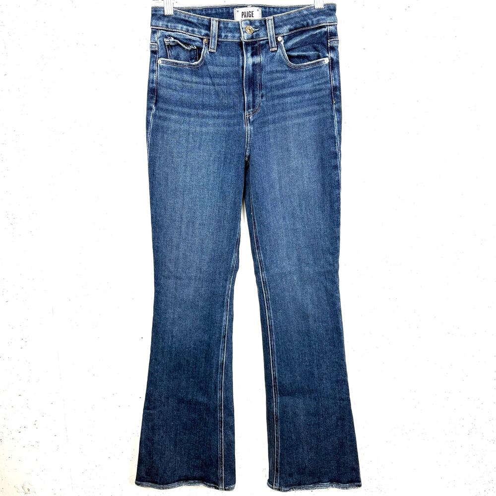 Paige High Rise Laurel Canyon Jeans 5 Pocket Style Zip Fly Catamaran Blue 28
